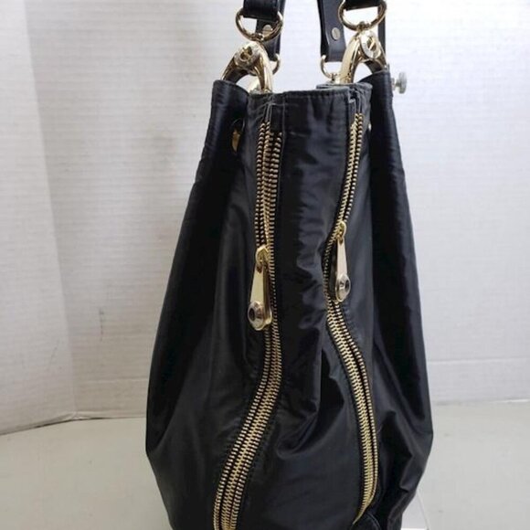 Henri Bendel Black Tote Bag with Gold Accents - Picture 11 of 17